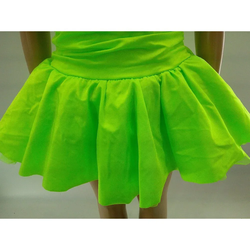 Pre-Owned Dance Costume Medium Child Green Costume Gallery 17300 Jazz Tap Clogg